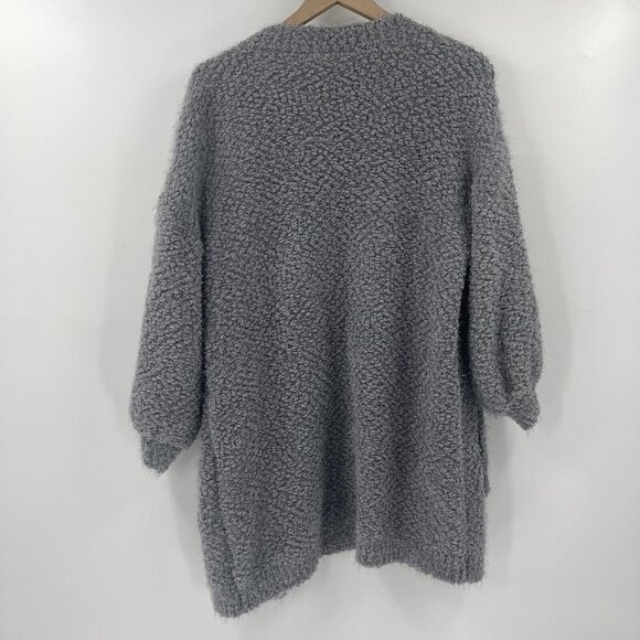 Frnch Paris Long Sleeve Solid Eyelash Oversized Cardigan,New- Gray - S/M - Picture 4 of 4